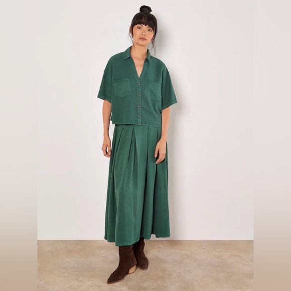 APRICOT Tops - Apricot 🍑 - Green Button-Front top Set -